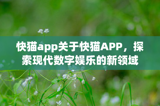 快猫app关于快猫APP,探索现代数字娱乐的新领域 快猫app关于快猫APP,探索现代数字娱乐的新领域