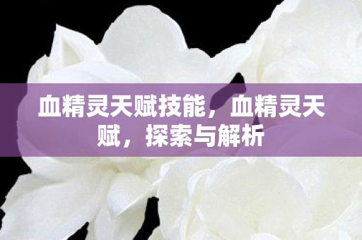 血精灵天赋技能，血精灵天赋，探索与解析