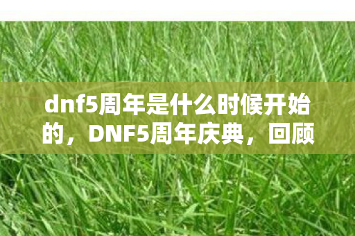 dnf5周年是什么时候开始的,DNF5周年庆典,回顾与期待 dnf5周年是什么时候开始的,DNF5周年庆典,回顾与期待