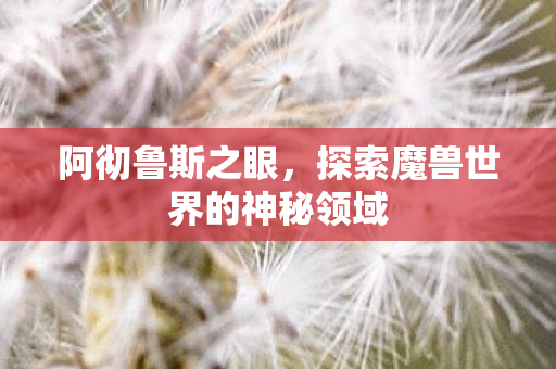 阿彻鲁斯之眼,探索魔兽世界的神秘领域 阿彻鲁斯之眼,探索魔兽世界的神秘领域