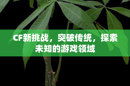 CF新挑战，突破传统，探索未知的游戏领域