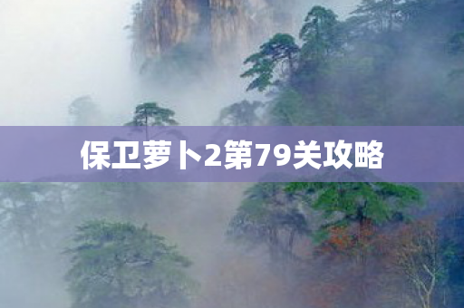保卫萝卜2第79关攻略