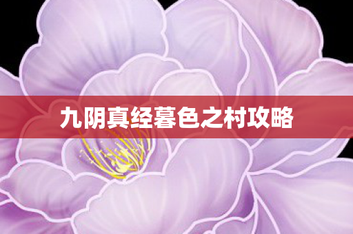 九阴真经暮色之村攻略 九阴真经暮色之村攻略