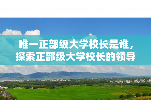唯一正部级大学校长是谁,探索正部级大学校长的领导智慧与责任担当 唯一正部级大学校长是谁,探索正部级大学校长的领导智慧与责任担当
