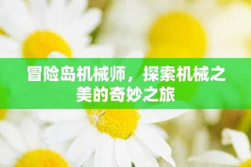 冒险岛机械师，探索机械之美的奇妙之旅