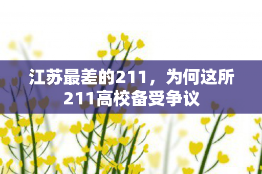 江苏最差的211，为何这所211高校备受争议