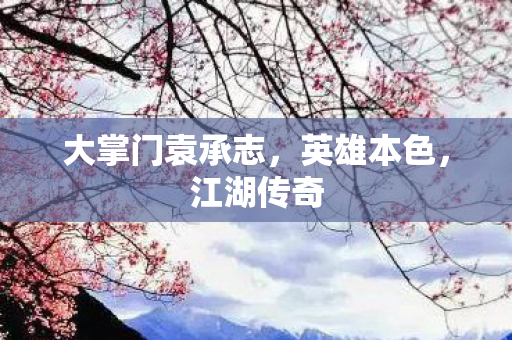 大掌门袁承志,英雄本色,江湖传奇 大掌门袁承志,英雄本色,江湖传奇