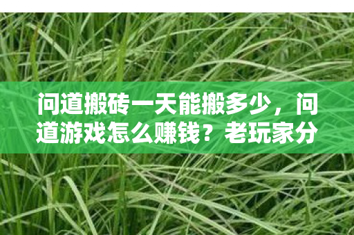 问道搬砖一天能搬多少，问道游戏怎么赚钱？老玩家分享多种稳定收益途径