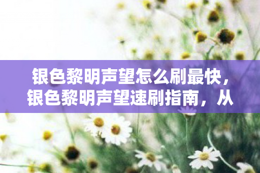 银色黎明声望怎么刷最快,银色黎明声望速刷指南,从陌生到崇敬的高效路径 银色黎明声望怎么刷最快,银色黎明声望速刷指南,从陌生到崇敬的高效路径