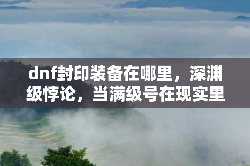 dnf封印装备在哪里,深渊级悖论,当满级号在现实里被永久封禁,我的灵魂在2027年震颤 dnf封印装备在哪里,深渊级悖论,当满级号在现实里被永久封禁,我的灵魂在2027年震颤