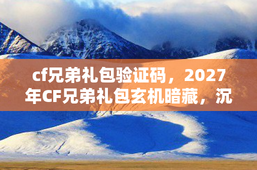 cf兄弟礼包验证码，2027年CF兄弟礼包玄机暗藏，沉默背后竟是人生抉择的镜像？