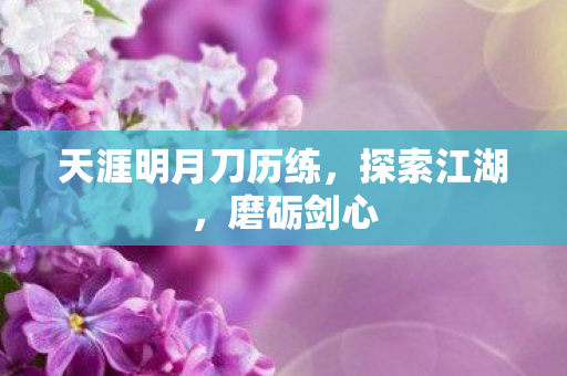天涯明月刀历练,探索江湖,磨砺剑心 天涯明月刀历练,探索江湖,磨砺剑心
