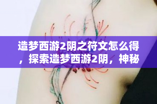 造梦西游2阴之符文怎么得,探索造梦西游2阴,神秘世界的深度解析 造梦西游2阴之符文怎么得,探索造梦西游2阴,神秘世界的深度解析