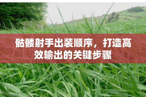 骷髅射手出装顺序，打造高效输出的关键步骤