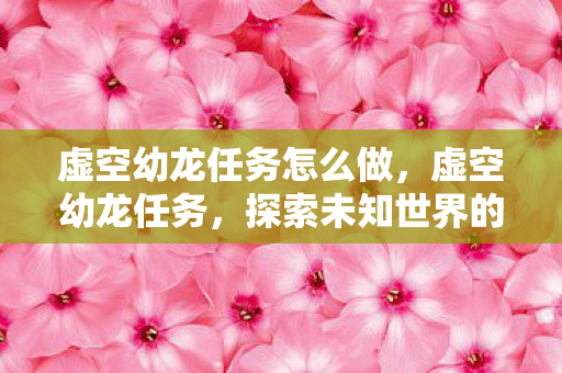 虚空幼龙任务怎么做，虚空幼龙任务，探索未知世界的奇幻之旅