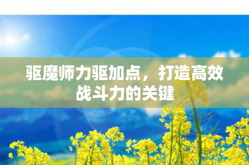 驱魔师力驱加点,打造高效战斗力的关键 驱魔师力驱加点,打造高效战斗力的关键