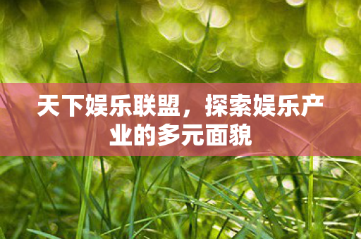 天下娱乐联盟，探索娱乐产业的多元面貌