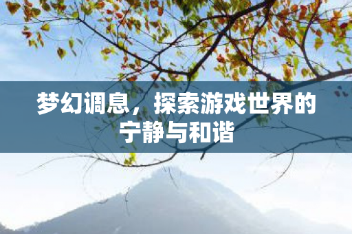 梦幻调息,探索游戏世界的宁静与和谐 梦幻调息,探索游戏世界的宁静与和谐
