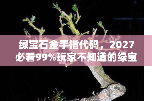 绿宝石金手指代码，2027必看99%玩家不知道的绿宝石493金手指体验，效率飙升300%的隐藏法则