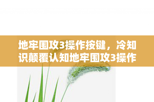 地牢围攻3操作按键，冷知识颠覆认知地牢围攻3操作暗藏玄机，这些设定让你目瞪口呆！