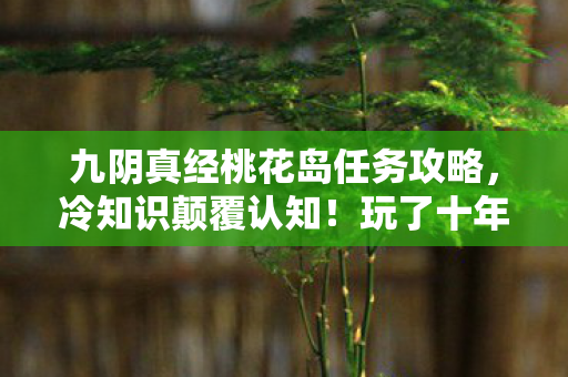 九阴真经桃花岛任务攻略，冷知识颠覆认知！玩了十年九阴真经，桃花岛任务竟让我目瞪口呆