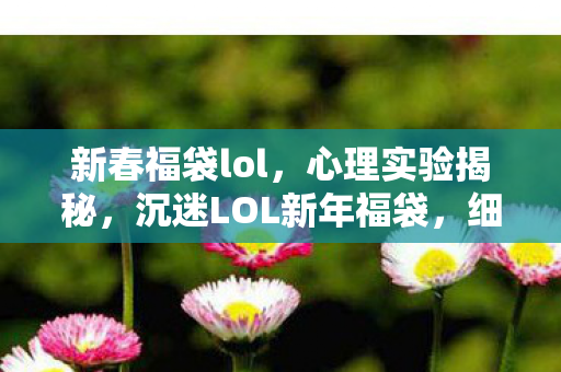 新春福袋lol，心理实验揭秘，沉迷LOL新年福袋，细思极恐的自我囚禁