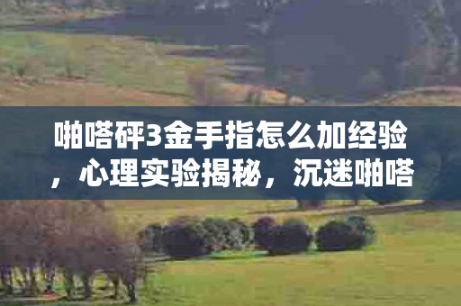 啪嗒砰3金手指怎么加经验，心理实验揭秘，沉迷啪嗒砰3经验金手指的细思极恐多巴胺陷阱