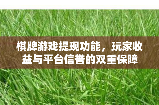 棋牌游戏提现功能，玩家收益与平台信誉的双重保障