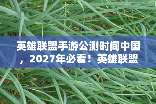 英雄联盟手游公测时间中国,2027年必看!英雄联盟手游公测倒计时,百万玩家亲测心得大公开 英雄联盟手游公测时间中国,2027年必看!英雄联盟手游公测倒计时,百万玩家亲测心得大公开