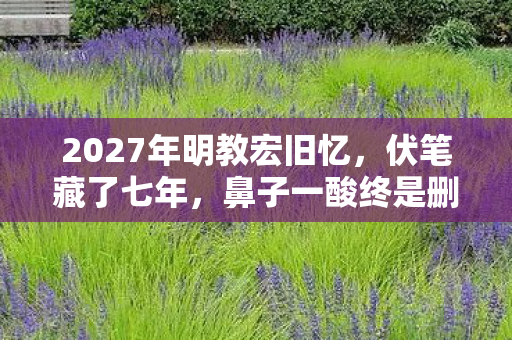2027年明教宏旧忆，伏笔藏了七年，鼻子一酸终是删号