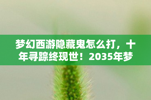 梦幻西游隐藏鬼怎么打,十年寻踪终现世!2035年梦幻西游隐藏鬼王震撼现世,真相颠覆认知 梦幻西游隐藏鬼怎么打,十年寻踪终现世!2035年梦幻西游隐藏鬼王震撼现世,真相颠覆认知