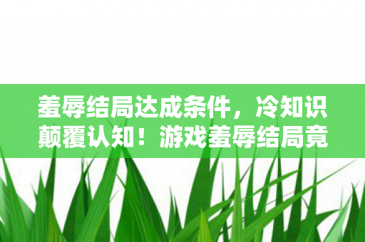 羞辱结局达成条件,冷知识颠覆认知!游戏羞辱结局竟藏着目瞪口呆的炸弹设计 羞辱结局达成条件,冷知识颠覆认知!游戏羞辱结局竟藏着目瞪口呆的炸弹设计