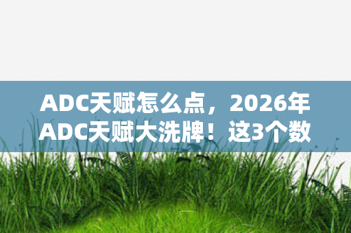 ADC天赋怎么点,2026年ADC天赋大洗牌!这3个数字将颠覆你的下路认知? ADC天赋怎么点,2026年ADC天赋大洗牌!这3个数字将颠覆你的下路认知?