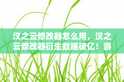汉之云修改器怎么用,汉之云修改器衍生数据破亿!游戏IP破圈联动音乐综艺与时尚秀场,意想不到! 汉之云修改器怎么用,汉之云修改器衍生数据破亿!游戏IP破圈联动音乐综艺与时尚秀场,意想不到!