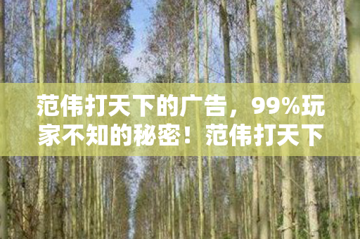 范伟打天下的广告，99%玩家不知的秘密！范伟打天下里，藏着多少扎心真相？