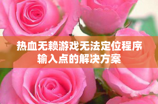 热血无赖游戏无法定位程序输入点的解决方案 热血无赖游戏无法定位程序输入点的解决方案