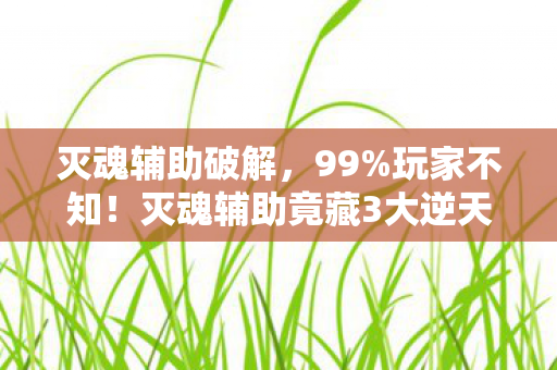 灭魂辅助破解,99%玩家不知!灭魂辅助竟藏3大逆天机制,用对直接封神! 灭魂辅助破解,99%玩家不知!灭魂辅助竟藏3大逆天机制,用对直接封神!