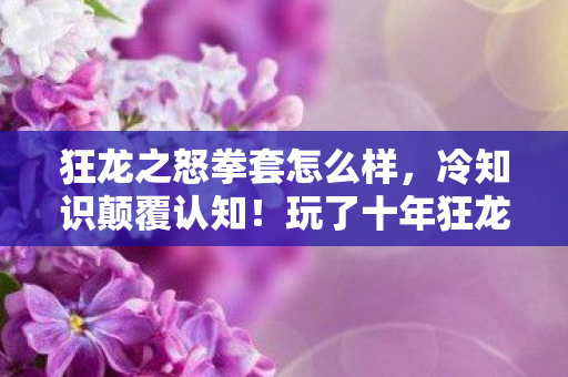 狂龙之怒拳套怎么样,冷知识颠覆认知!玩了十年狂龙之怒拳套,真相让我目瞪口呆 狂龙之怒拳套怎么样,冷知识颠覆认知!玩了十年狂龙之怒拳套,真相让我目瞪口呆