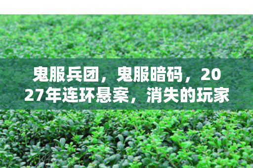 鬼服兵团,鬼服暗码,2027年连环悬案,消失的玩家与毛骨悚然的死亡回响 鬼服兵团,鬼服暗码,2027年连环悬案,消失的玩家与毛骨悚然的死亡回响