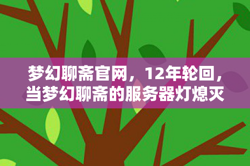 梦幻聊斋官网，12年轮回，当梦幻聊斋的服务器灯熄灭时，谁在等一个永远的泪目答案？
