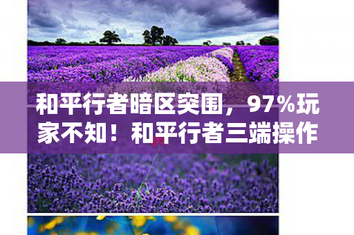 和平行者暗区突围,97%玩家不知!和平行者三端操作差异竟让胜率差3倍? 和平行者暗区突围,97%玩家不知!和平行者三端操作差异竟让胜率差3倍?