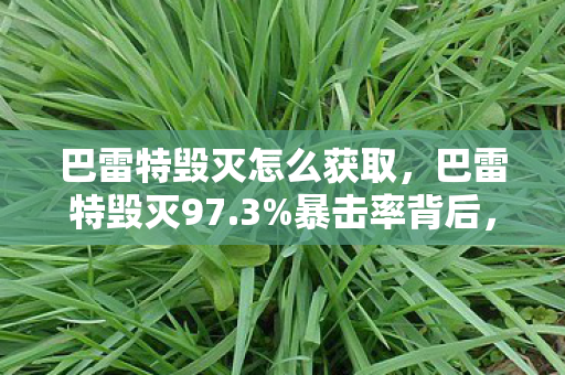巴雷特毁灭怎么获取,巴雷特毁灭97.3%暴击率背后,策划藏了3个致命数值陷阱! 巴雷特毁灭怎么获取,巴雷特毁灭97.3%暴击率背后,策划藏了3个致命数值陷阱!