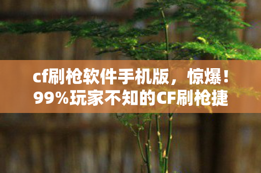 cf刷枪软件手机版,惊爆!99%玩家不知的CF刷枪捷径,真相竟藏着致命陷阱? cf刷枪软件手机版,惊爆!99%玩家不知的CF刷枪捷径,真相竟藏着致命陷阱?