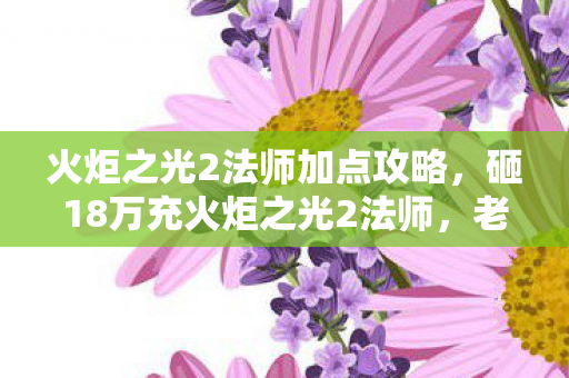 火炬之光2法师加点攻略,砸18万充火炬之光2法师,老婆签离婚协议时我才吓一跳! 火炬之光2法师加点攻略,砸18万充火炬之光2法师,老婆签离婚协议时我才吓一跳!