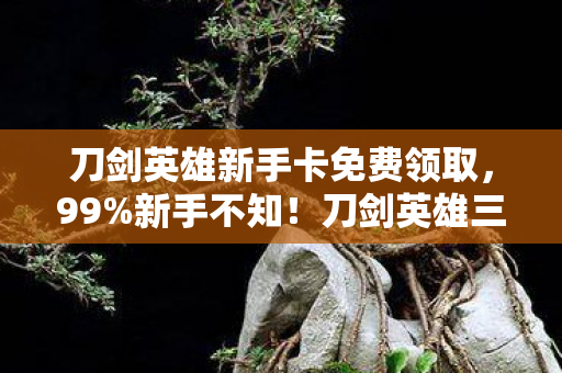 刀剑英雄新手卡免费领取，99%新手不知！刀剑英雄三端操控大不同，你选对平台了吗？