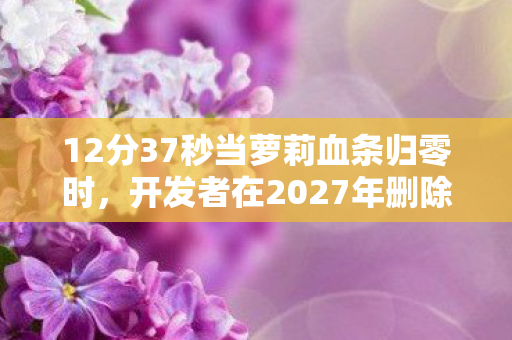 12分37秒当萝莉血条归零时，开发者在2027年删除了所有复活键