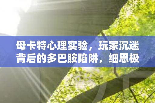 母卡特心理实验,玩家沉迷背后的多巴胺陷阱,细思极恐! 母卡特心理实验,玩家沉迷背后的多巴胺陷阱,细思极恐!