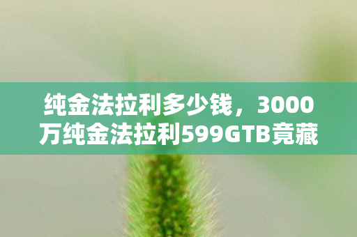 纯金法拉利多少钱,3000万纯金法拉利599GTB竟藏惊天隐情!这价格谁看了不吓一跳? 纯金法拉利多少钱,3000万纯金法拉利599GTB竟藏惊天隐情!这价格谁看了不吓一跳?