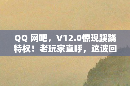 QQ 网吧，V12.0惊现蹊跷特权！老玩家直呼，这波回忆杀太上头！
