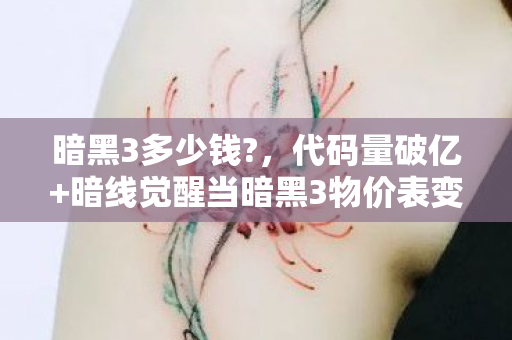 暗黑3多少钱?,代码量破亿+暗线觉醒当暗黑3物价表变成我的生存法则,头皮发麻的次元折叠 暗黑3多少钱?,代码量破亿+暗线觉醒当暗黑3物价表变成我的生存法则,头皮发麻的次元折叠